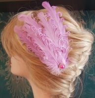 Lilac Feather Headpiece Hair Piece Vintage Flapper 1920s 