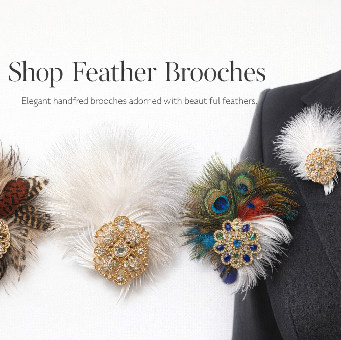 Feather Brooches