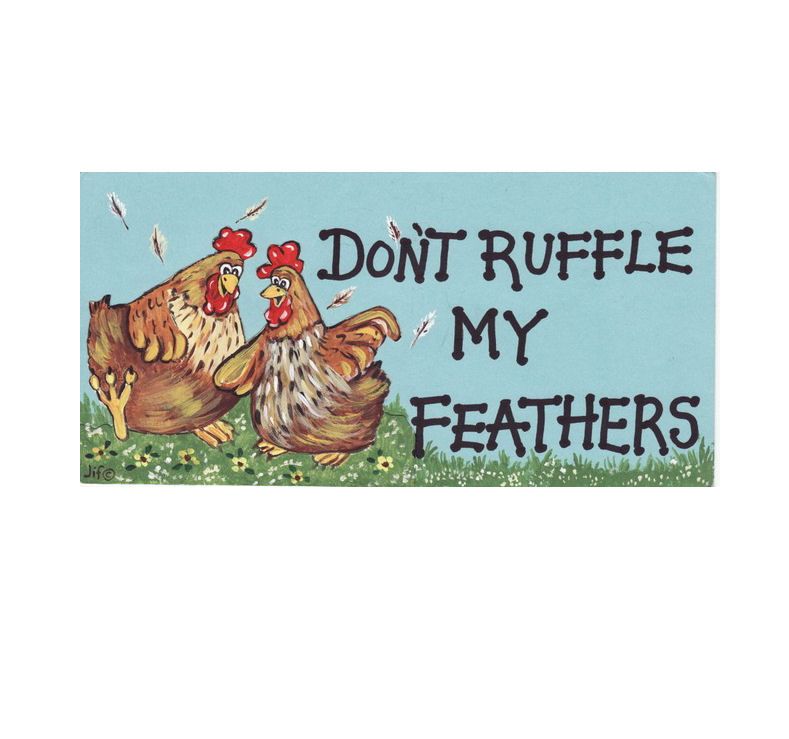 Don't Ruffle My Feathers Hanging Sign