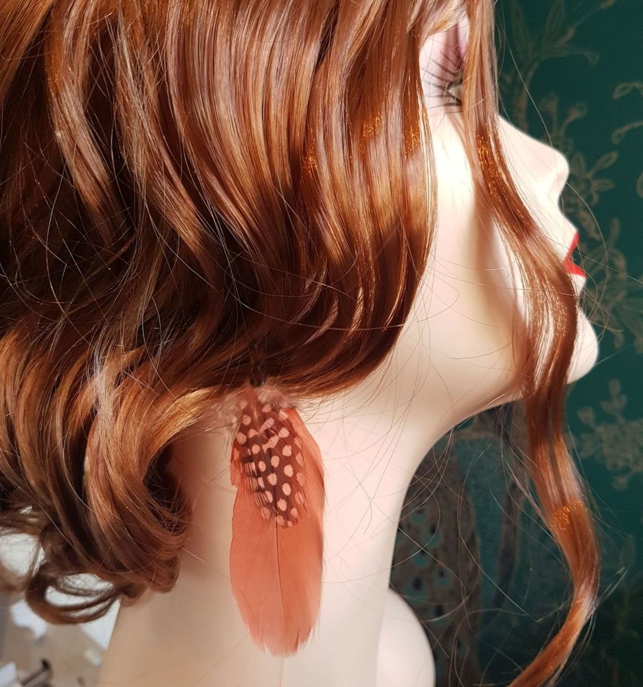 Rust Feather Earrings