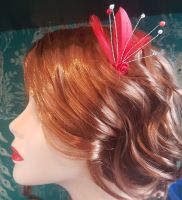 Red Feather Hair Grip 