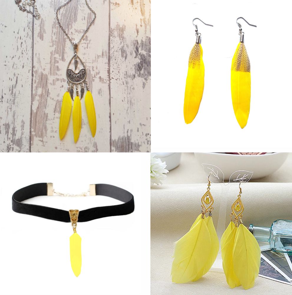 Yellow Feather Jewellery