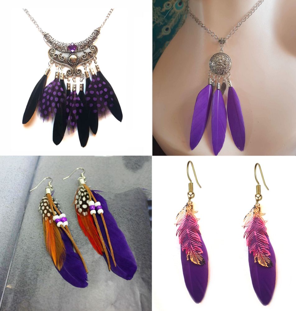 Purple Feather Jewellery