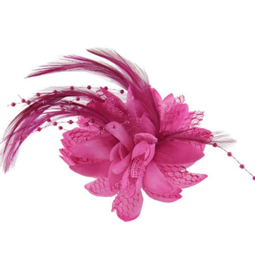Dark Pink Floral Corsage Style Hair Clip Accessory