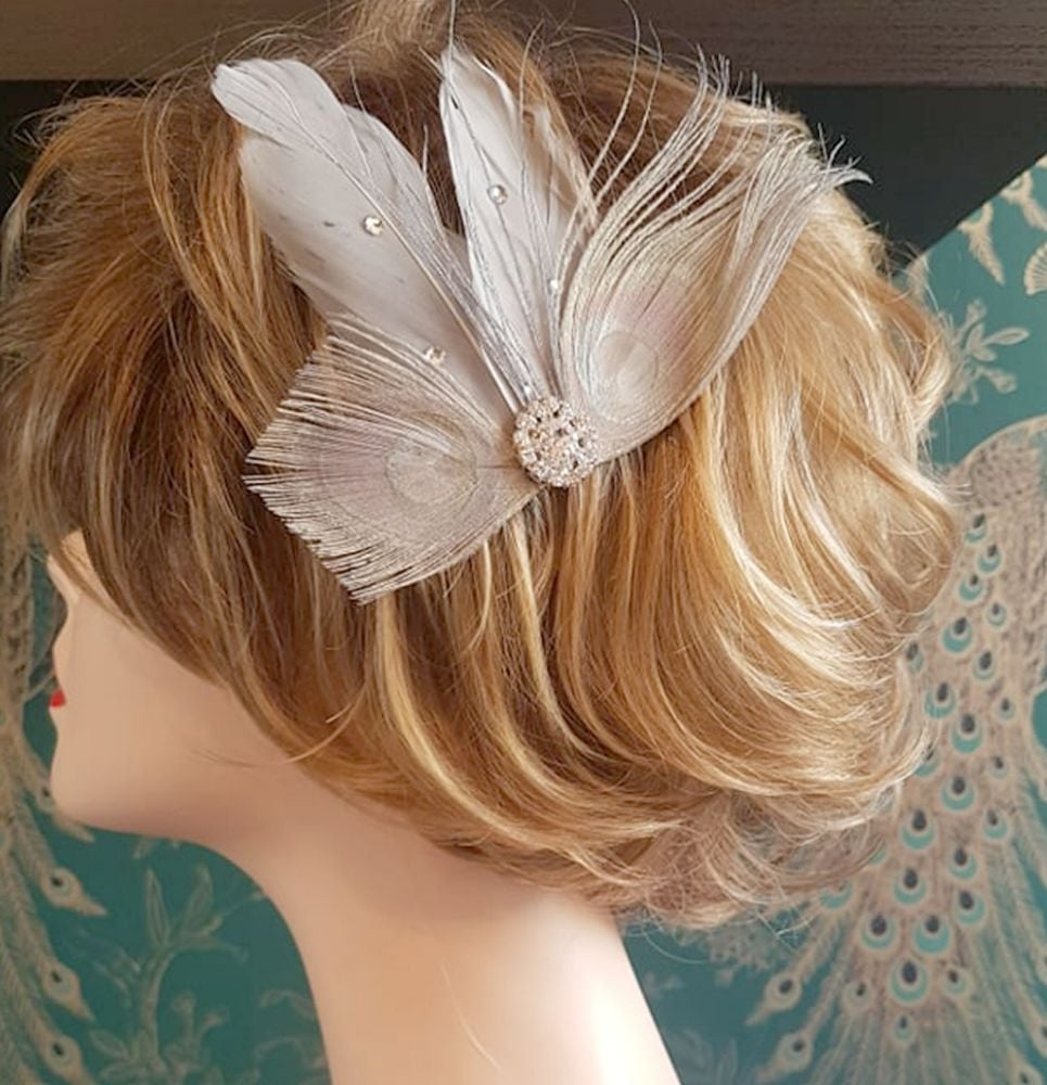 Silver Feather Hair Accessories 