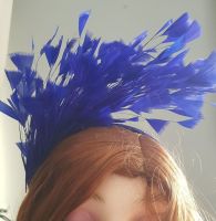 Royal Blue Feather Headband Fascinator Hair Piece