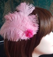 Baby Pink Ostrich Feather Headpiece Clip