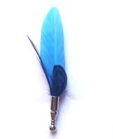 Feather Buttonhole - Light Blue Goose Feather