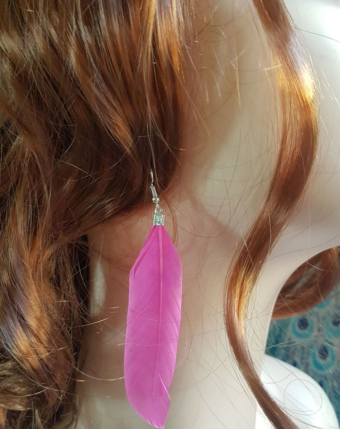 Pink Feather Earrings - Susan Standeffer Designs
