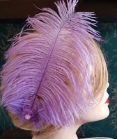 Lavender Ostrich Feather Hair Piece, Clip Style