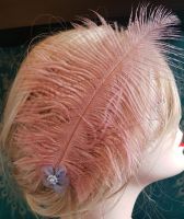 Dusky Rose Ostrich Feather Hair Piece, Clip Style