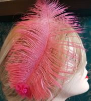 Strawberry Pink Ostrich Feather Hair Piece, Clip Style