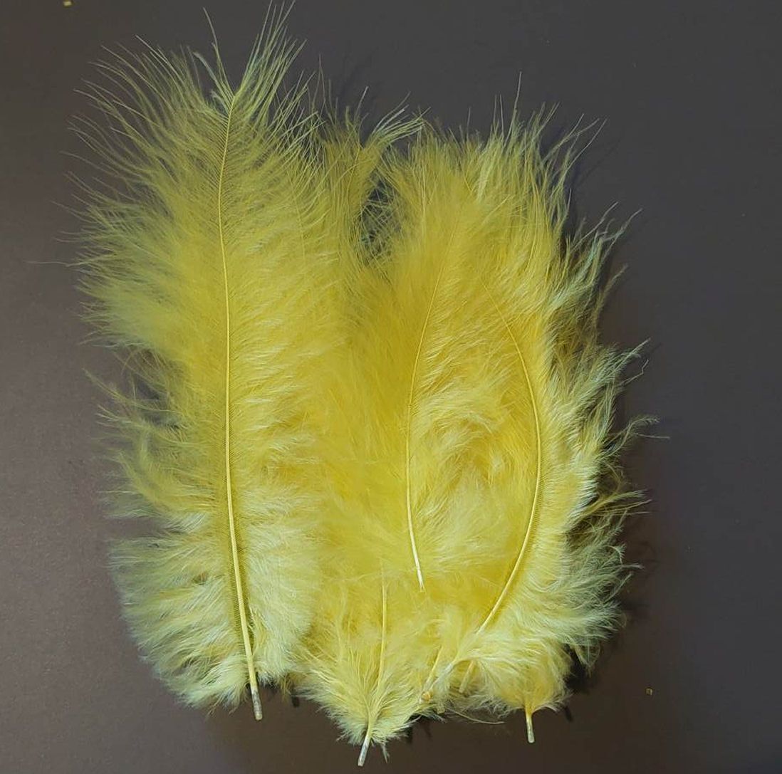 Yellow Medium Marabou Feathers (Seconds)