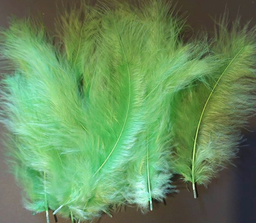 Lime Green Medium Marabou Feathers (Seconds)