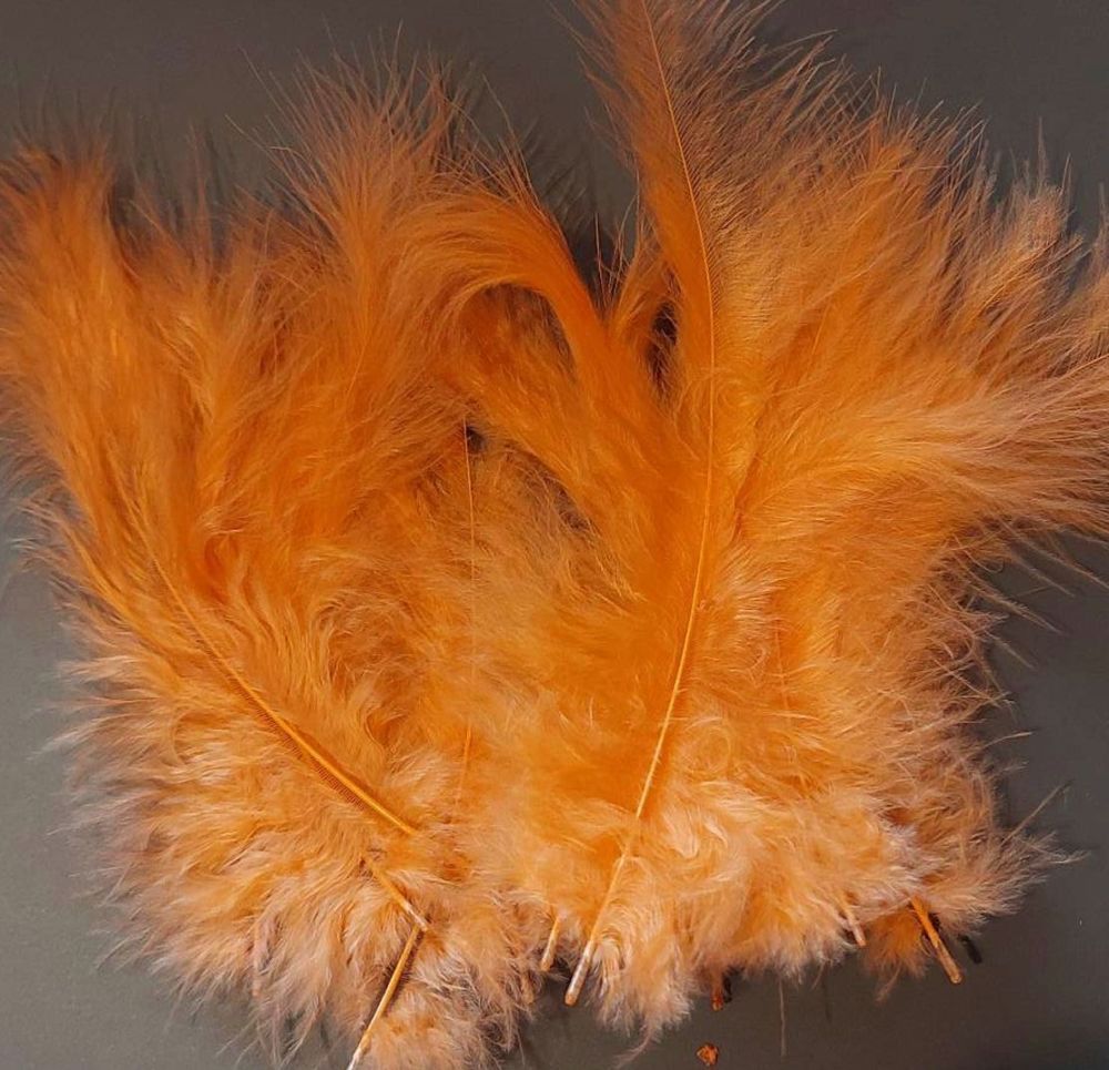 Orange Medium Marabou Feathers (Seconds)