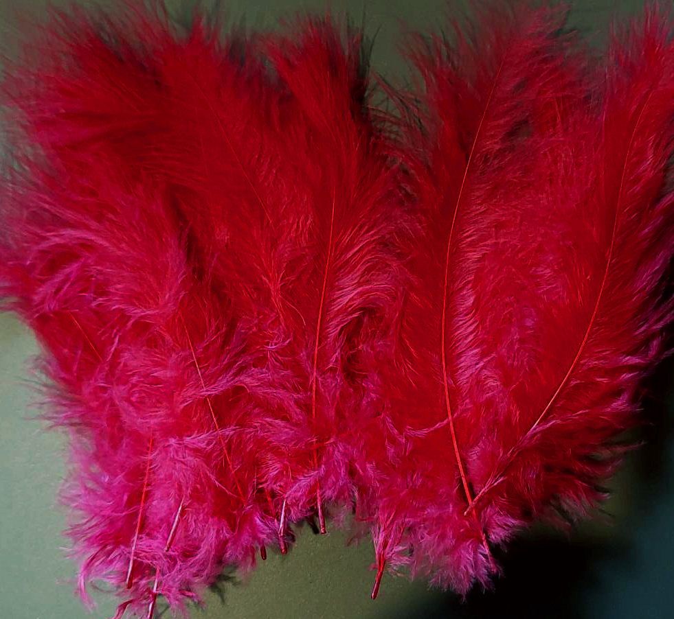 Red Wine Medium Marabou Feathers (Seconds)