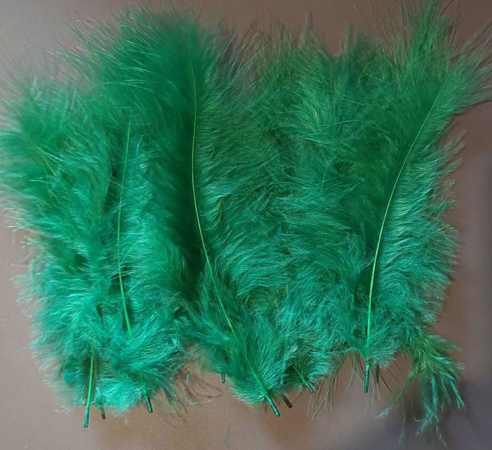 Dark Green Medium Marabou Feathers (Seconds)