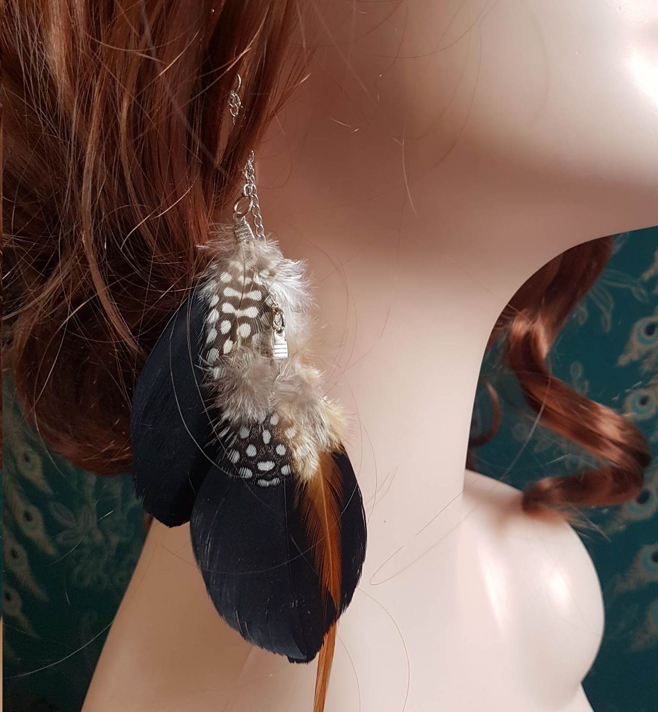 Gunsmoke Feather Earrings FINAL SALE