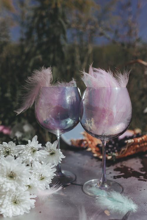 Feathers in a glass