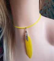 Feather Necklace in Yellow