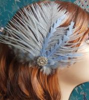 Light Blue Feather Hair Clip