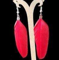 Red Goose Feather Earrings