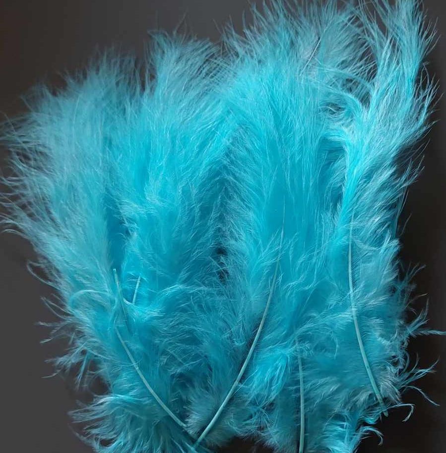 Turquoise Aqua  Blue Medium Marabou Feathers (Seconds)