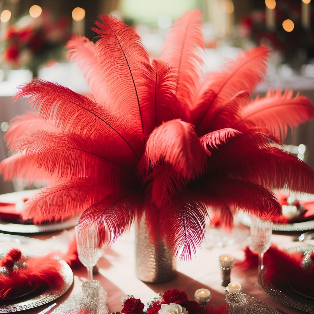 Red Ostrich Feather