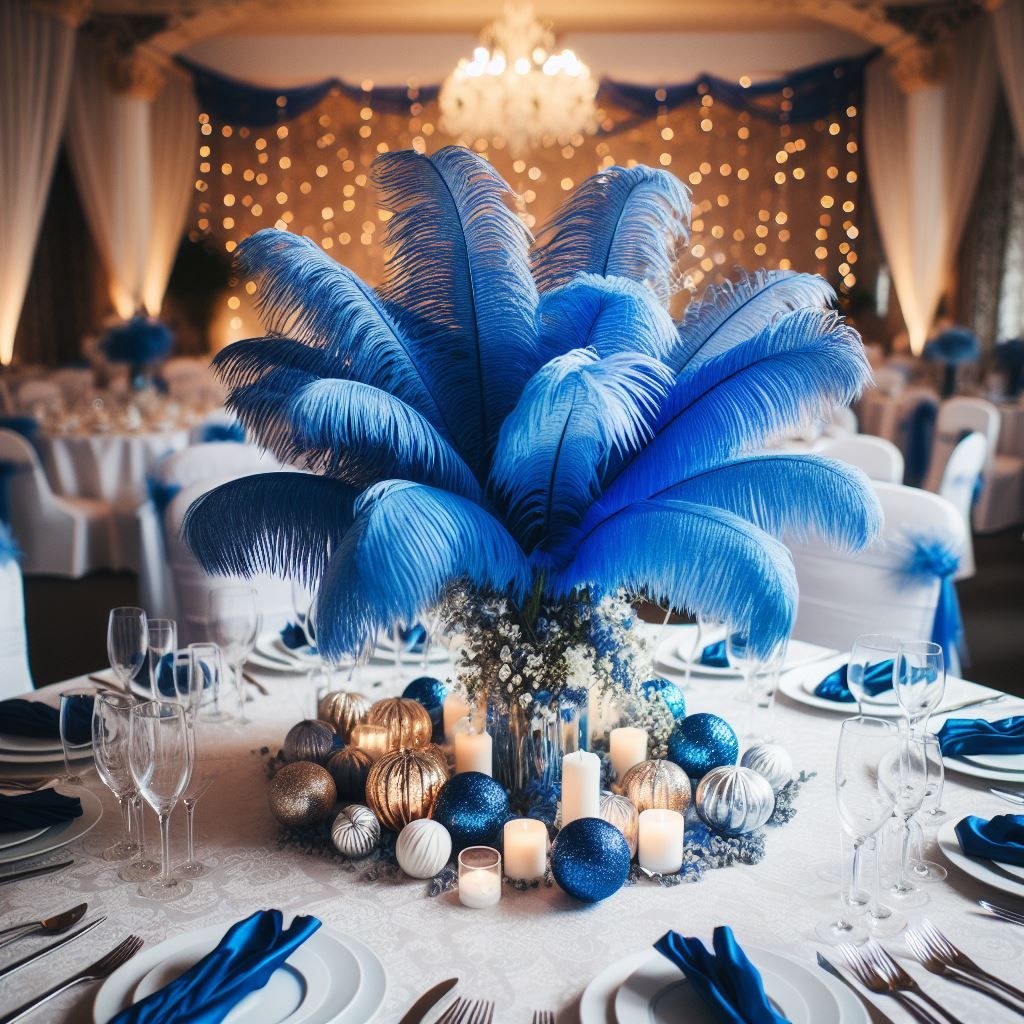 Royal Blue Ostrich Feather