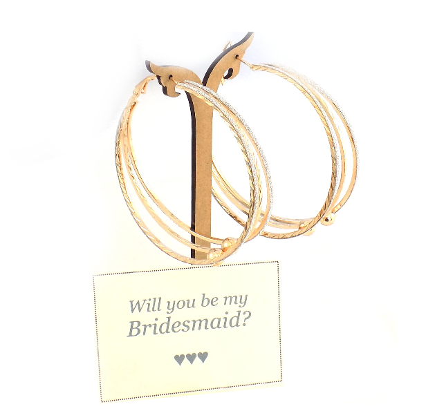 Will you be my Bridesmaid? Large Gold Hoop Earrings