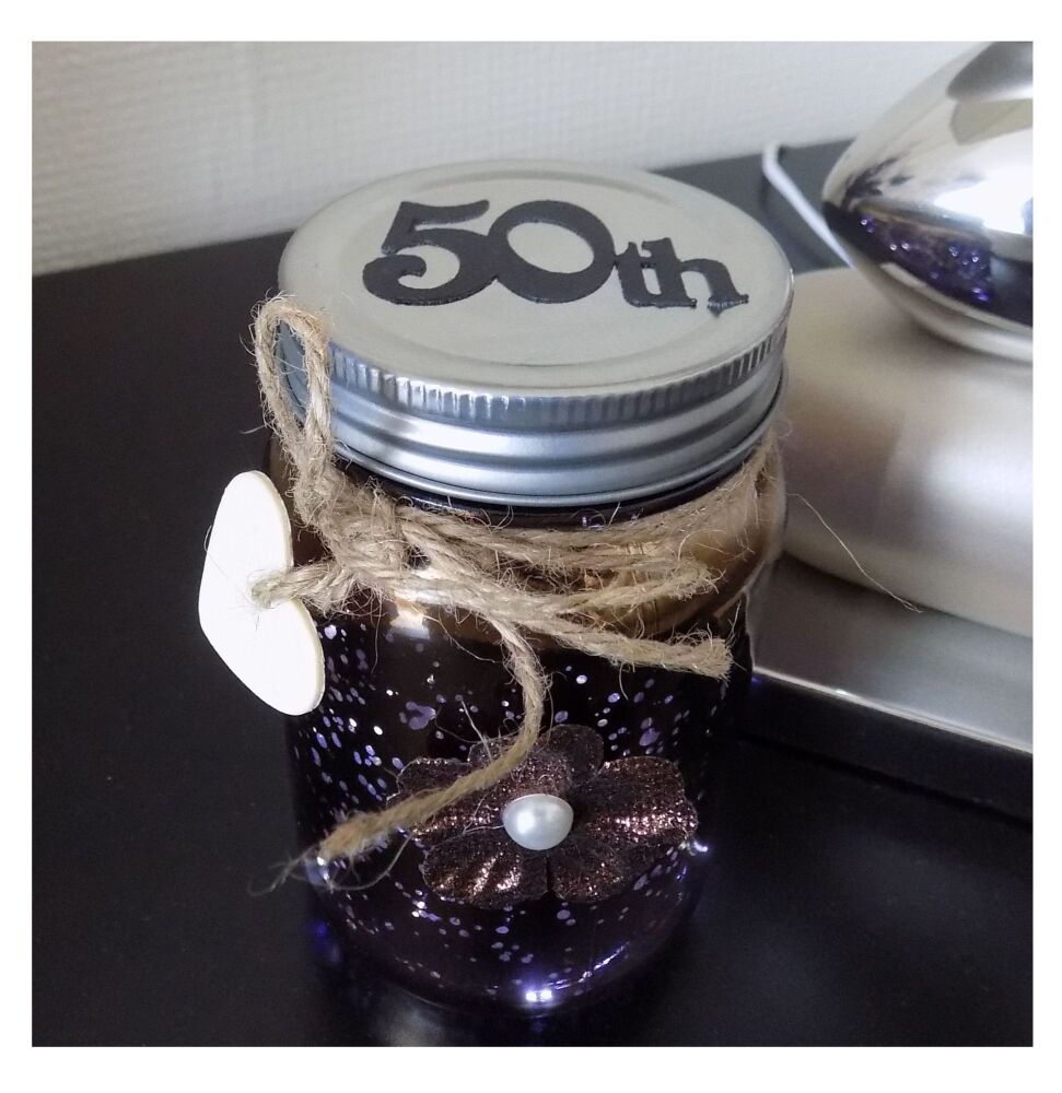 50th Firefly Mason Jar LED Light Up, Battery Operated Night Light