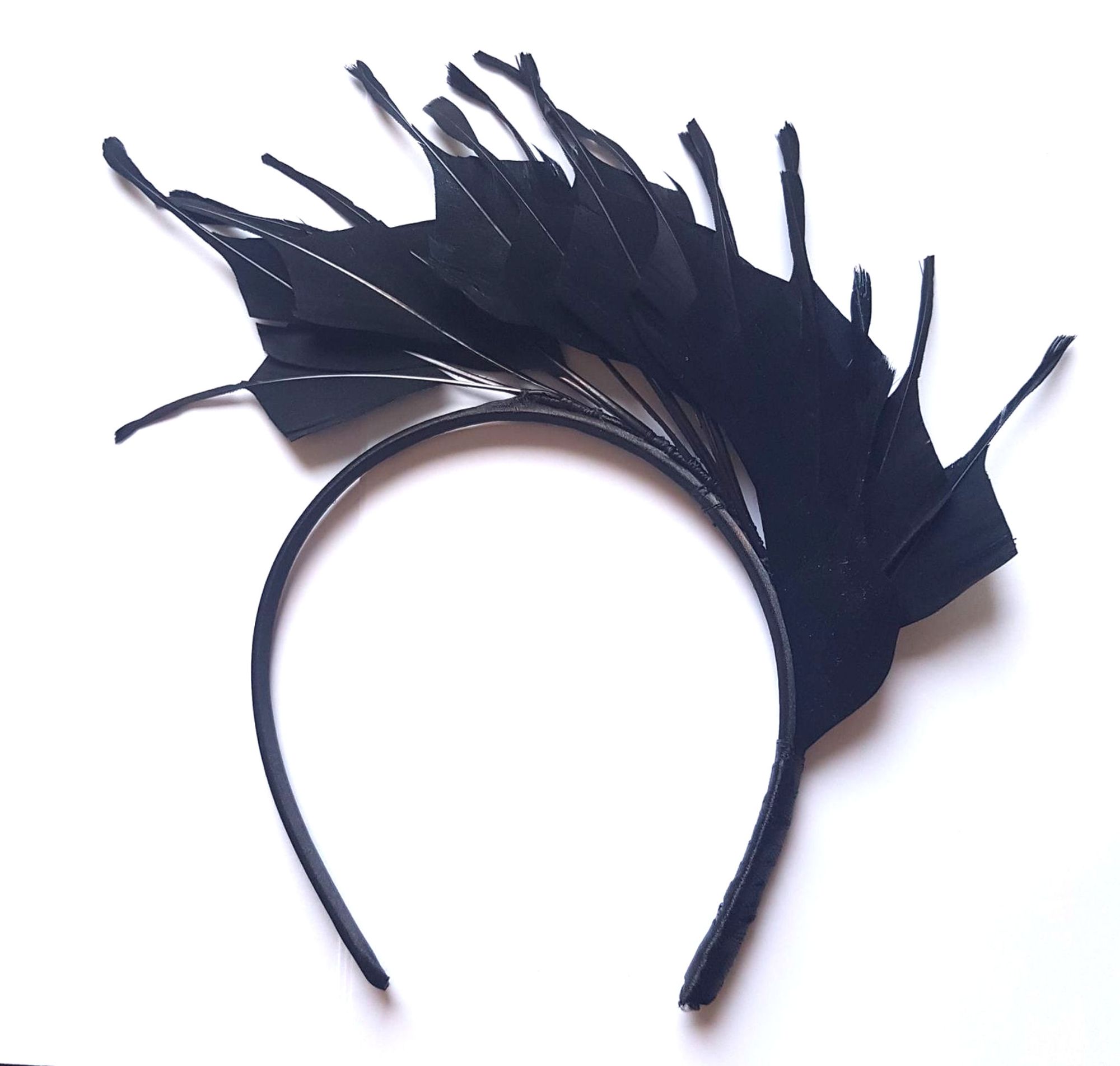 Black feather headband hair piece 1.jpg