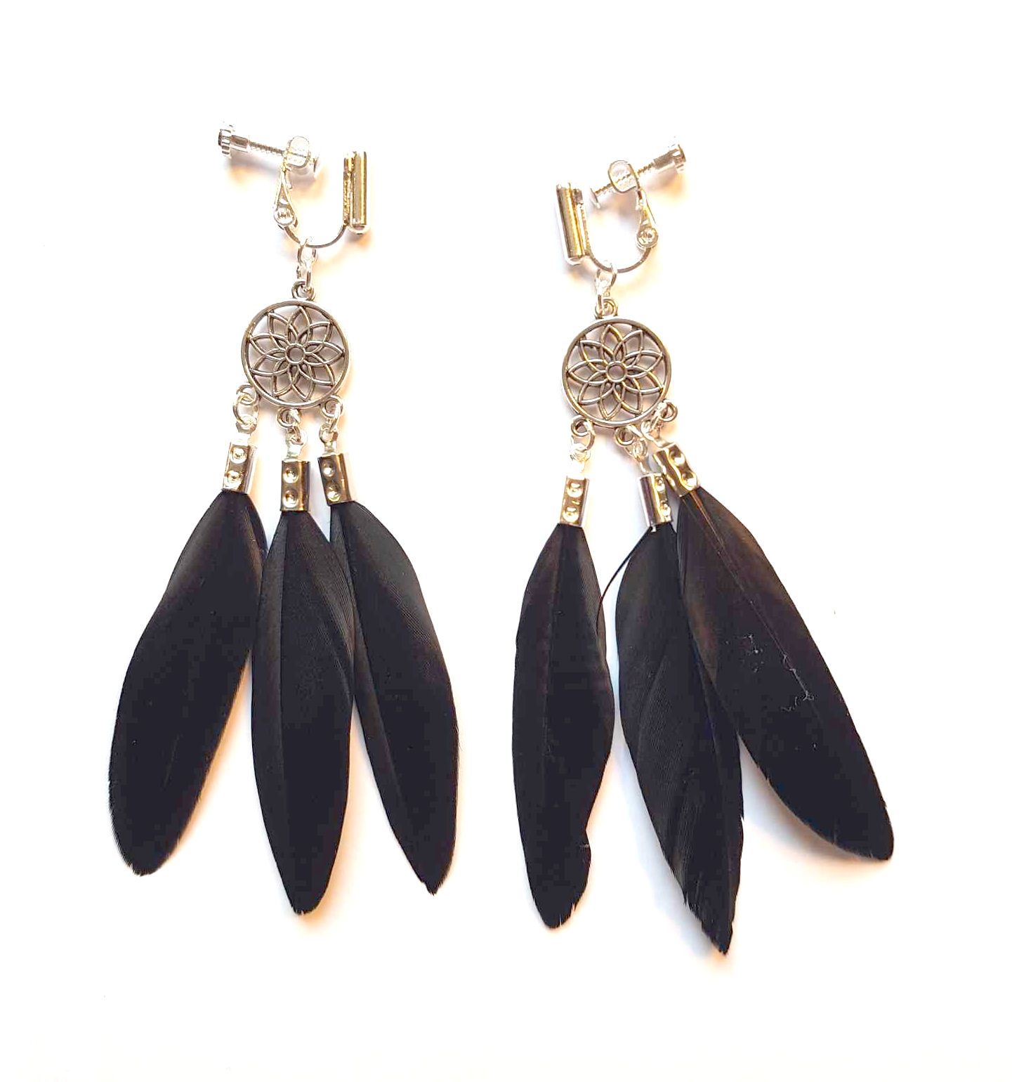Black feather earrings forever 21 top