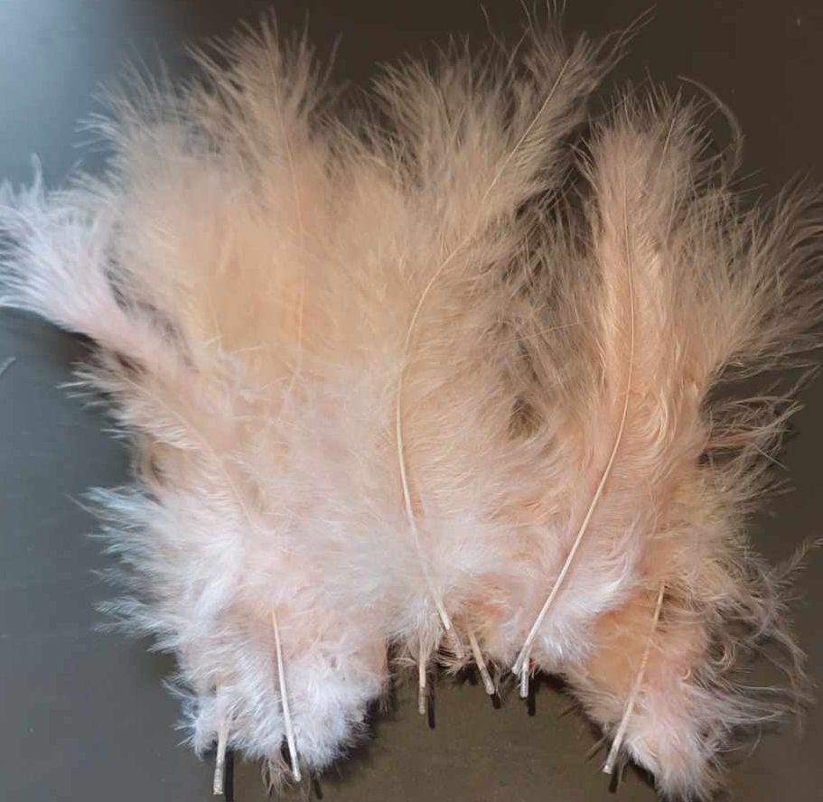 Light Peach Medium Marabou Feathers (Seconds)