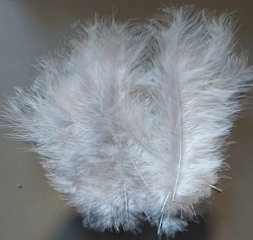 Silver Medium Marabou Feathers (Seconds)