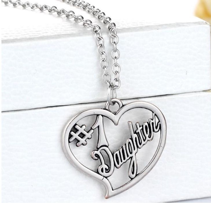 No. 1 Daughter Necklace. Silver Charm and Chain