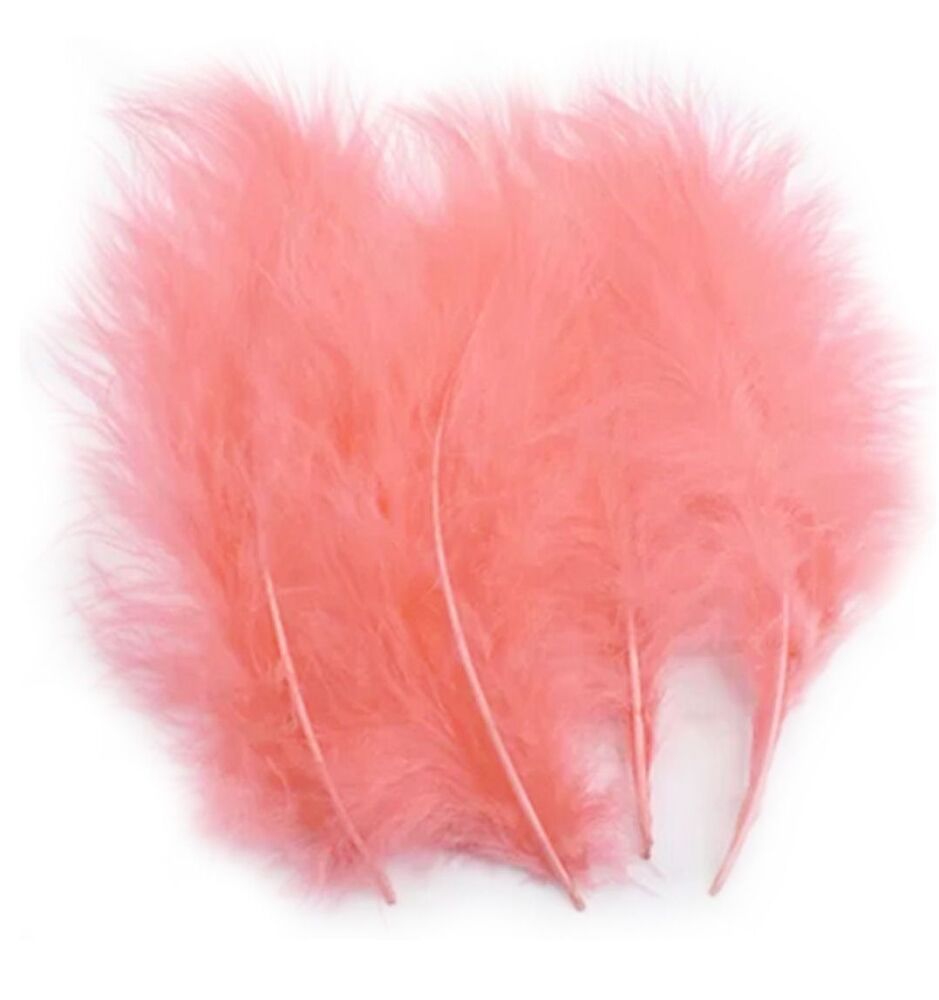 Strawberry, Coral Pink Medium Marabou Feathers (Seconds)