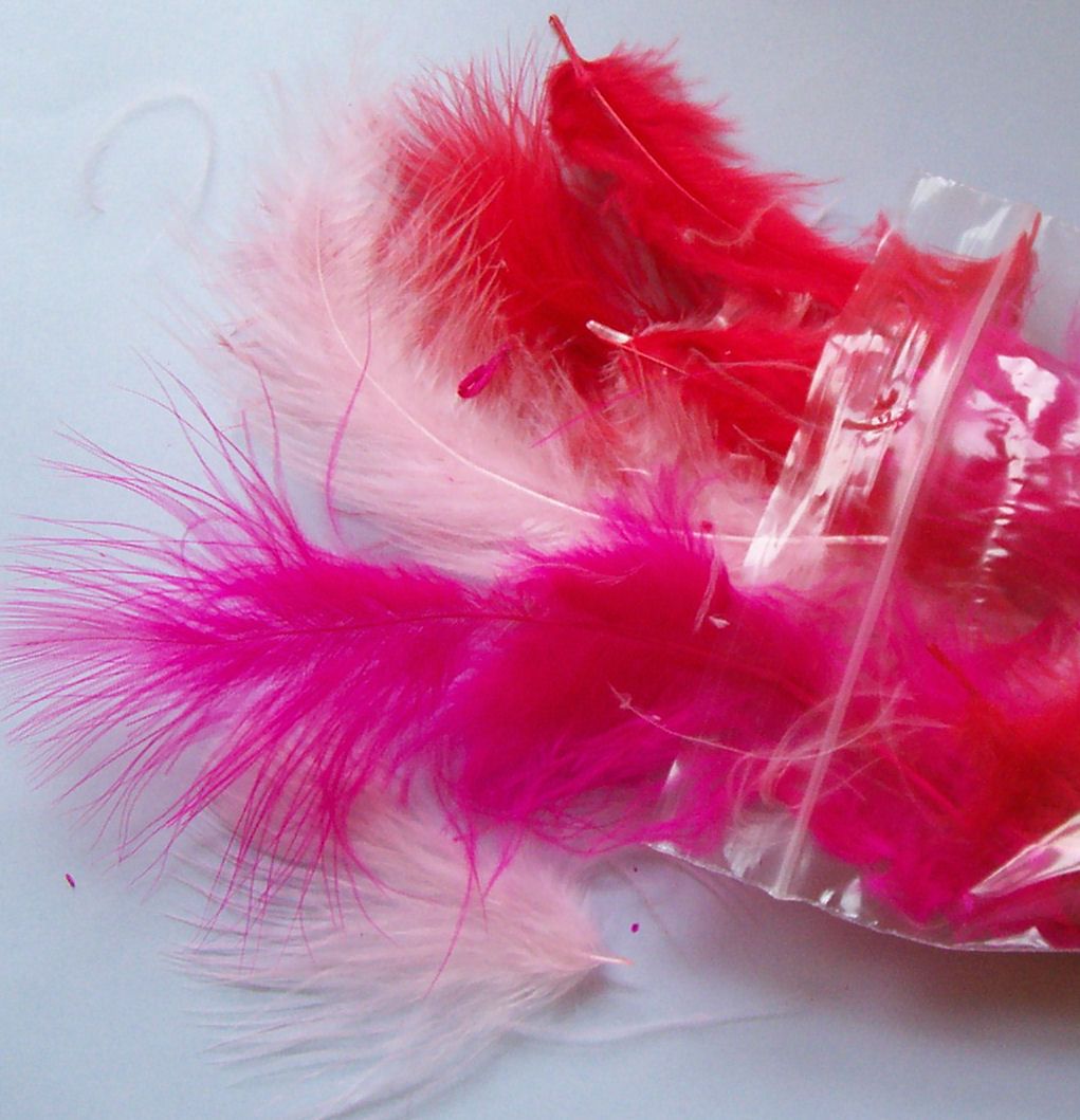 Pink & Red Marabou Feathers: Discounted