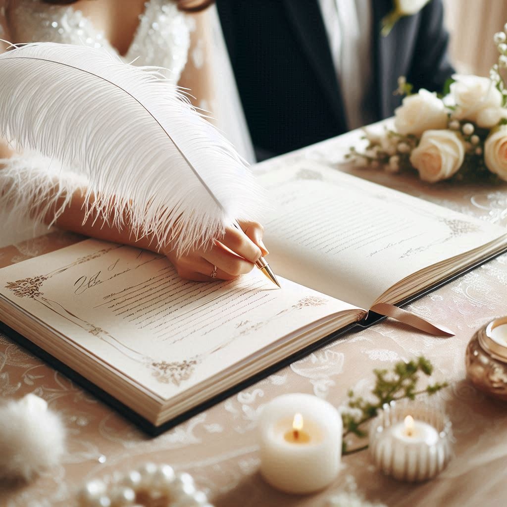 Close up of white ostrich feathers in a gold vase