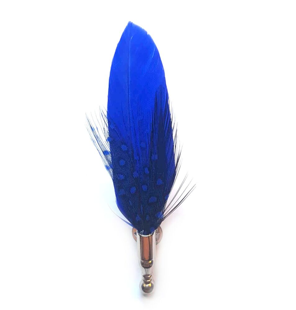 Royal Blue Feather Buttonhole Boutonnière