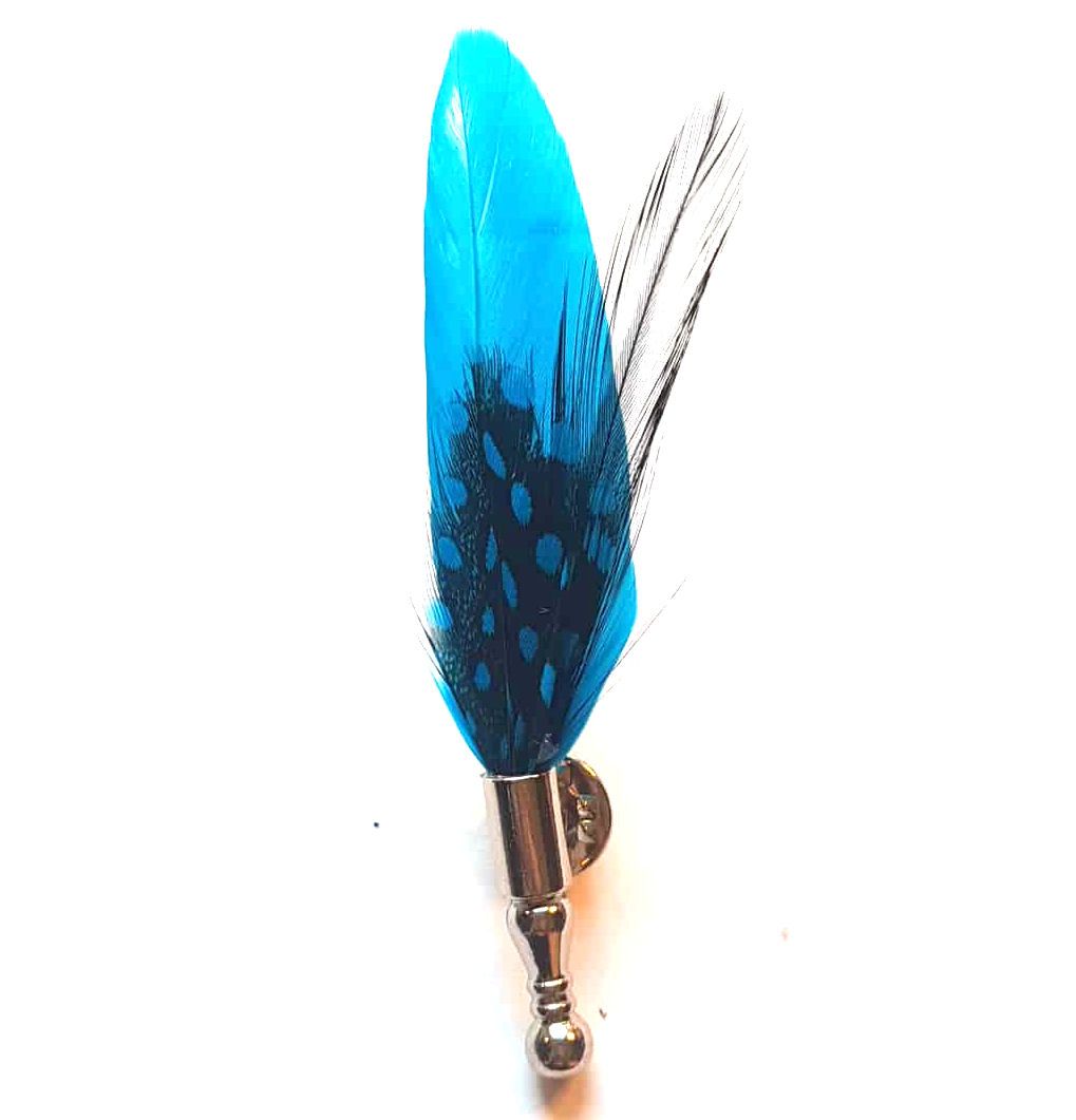 Aqua Blue Feather Buttonhole Boutonnière