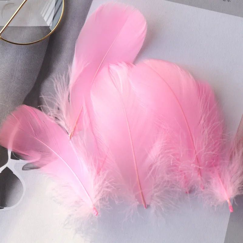Candy Pink Goose Coquille Feathers x 25
