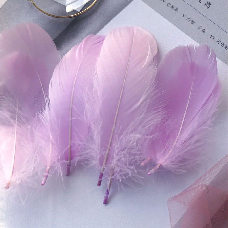 Lilac Goose Coquille Feathers x 25