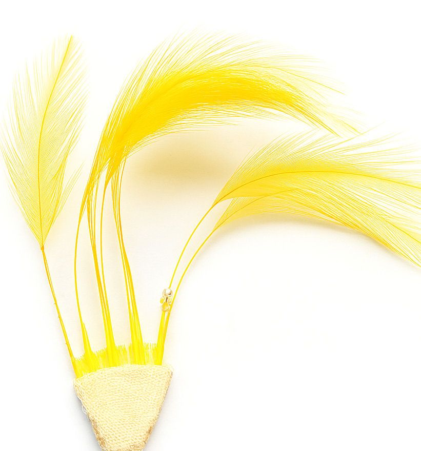 Yellow Rooster Feathers Hackles Stripped x 8 (Seconds)