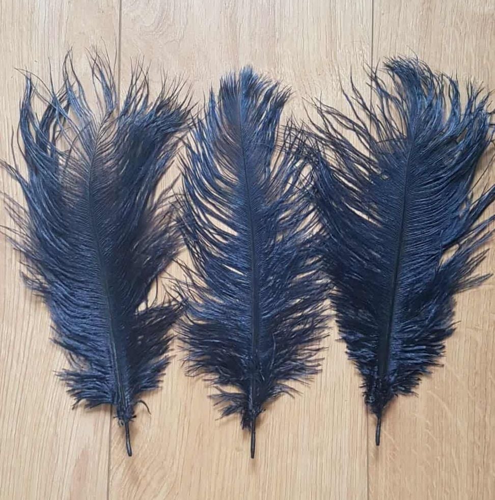 Navy Blue Ostrich Feather – Seconds Range (Single)