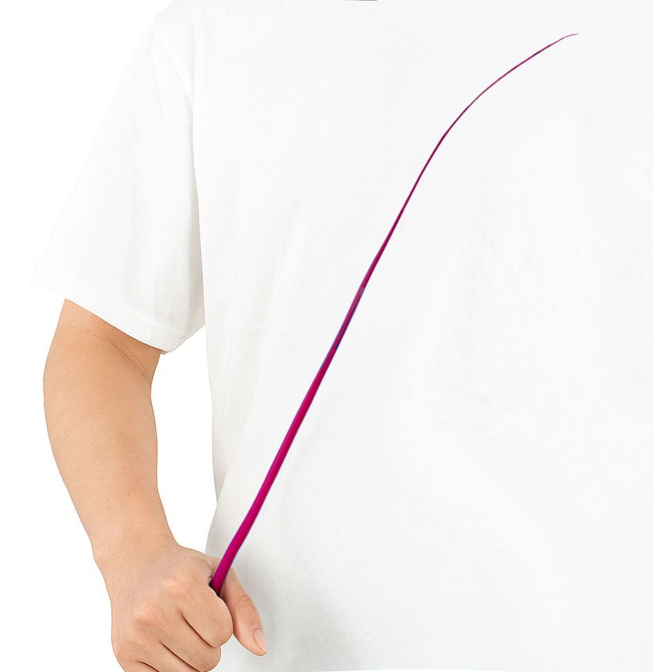 Dark Pink Stripped Ostrich Quill Spine Feather – 45–55cm