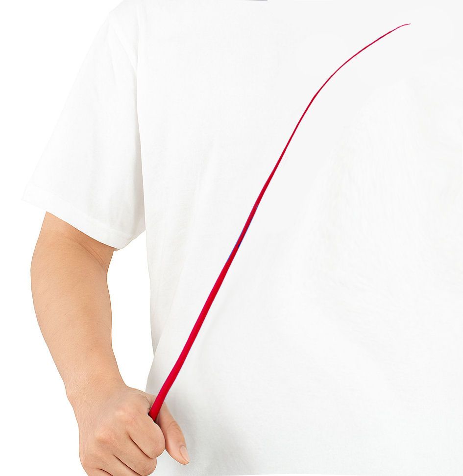 Red Stripped Ostrich Quill Spine Feather – 45–55cm