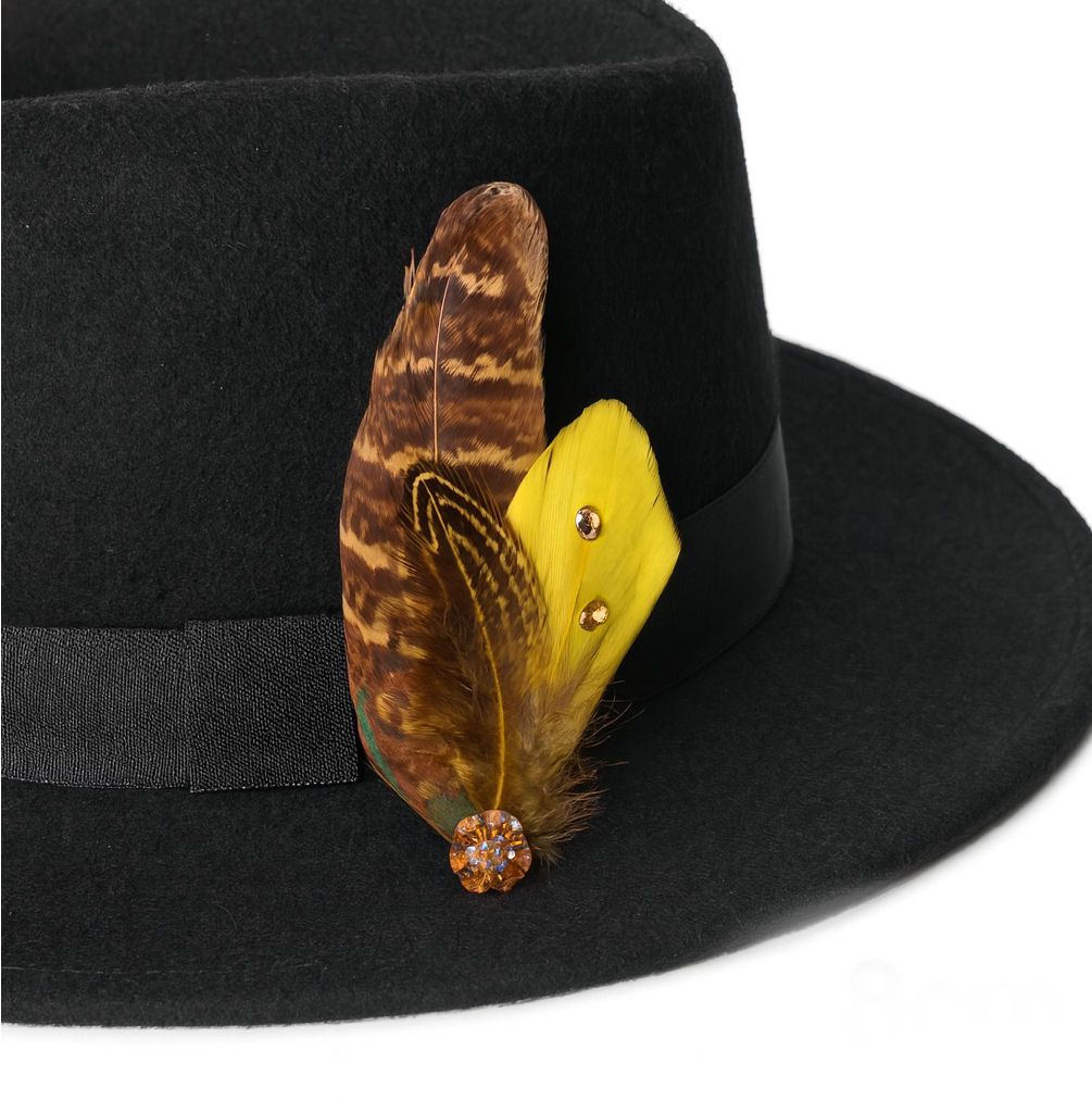 Yellow Feather Clip &ndash; Buttonhole or Hat Accessory