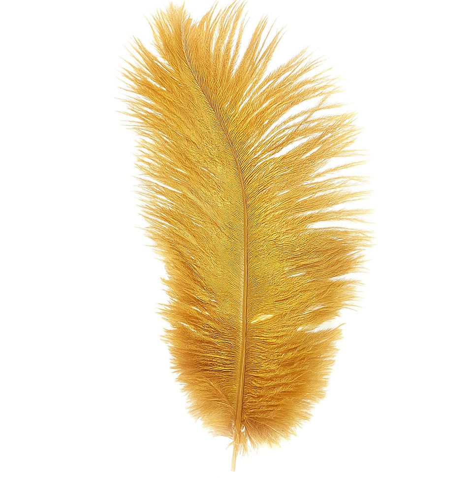 Gold Ostrich Feather - Seconds Range, 10 to 11 Inches (Single)