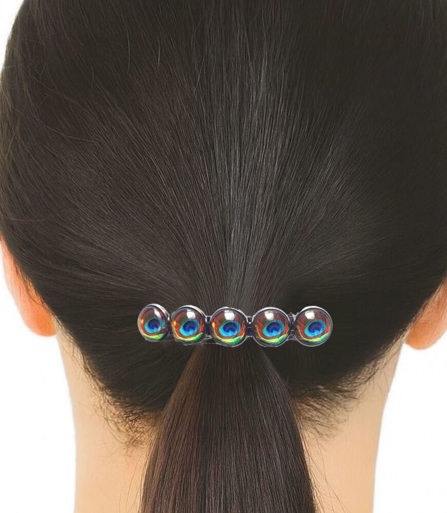 Colourful Peacock Cabochon Hair Accessory